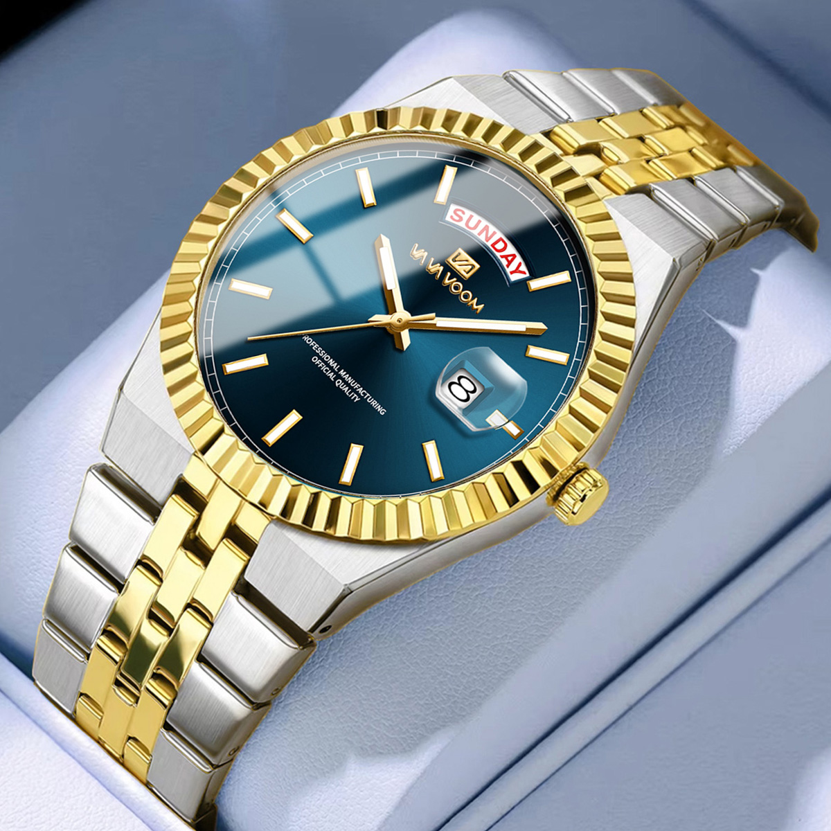 Smartwatch Ring Watches - Heren quartzhorloge Pilot-serie 40 mm gouden