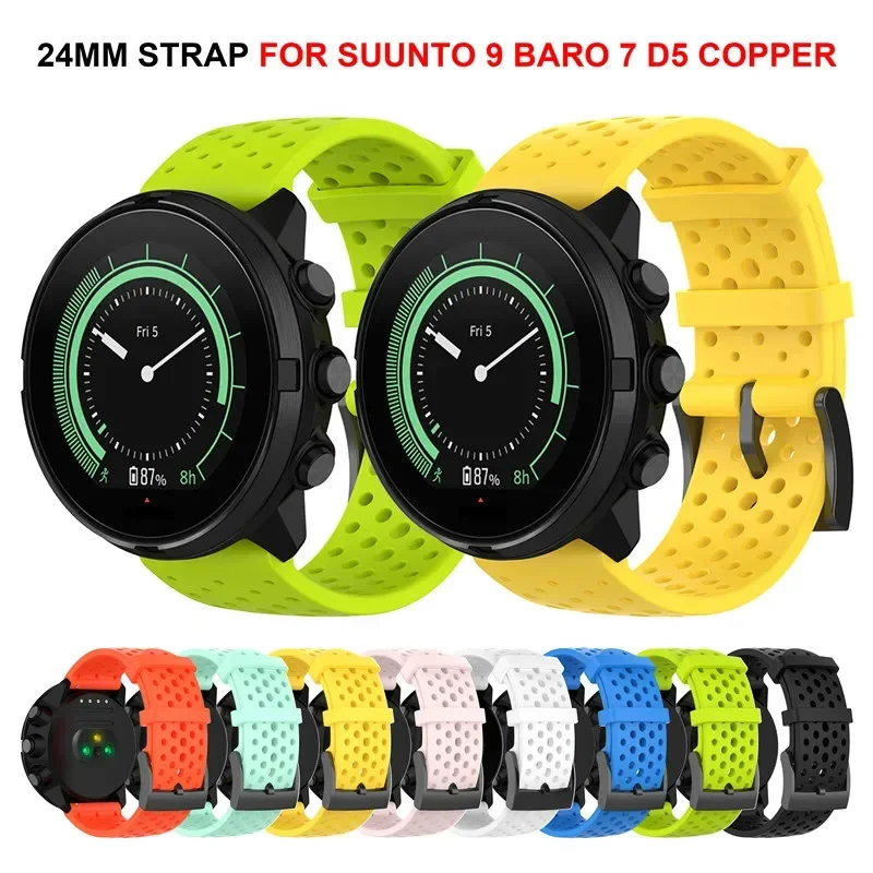 Hybrid Smartwatch - 24mm siliconen band voor SUUNTO 7