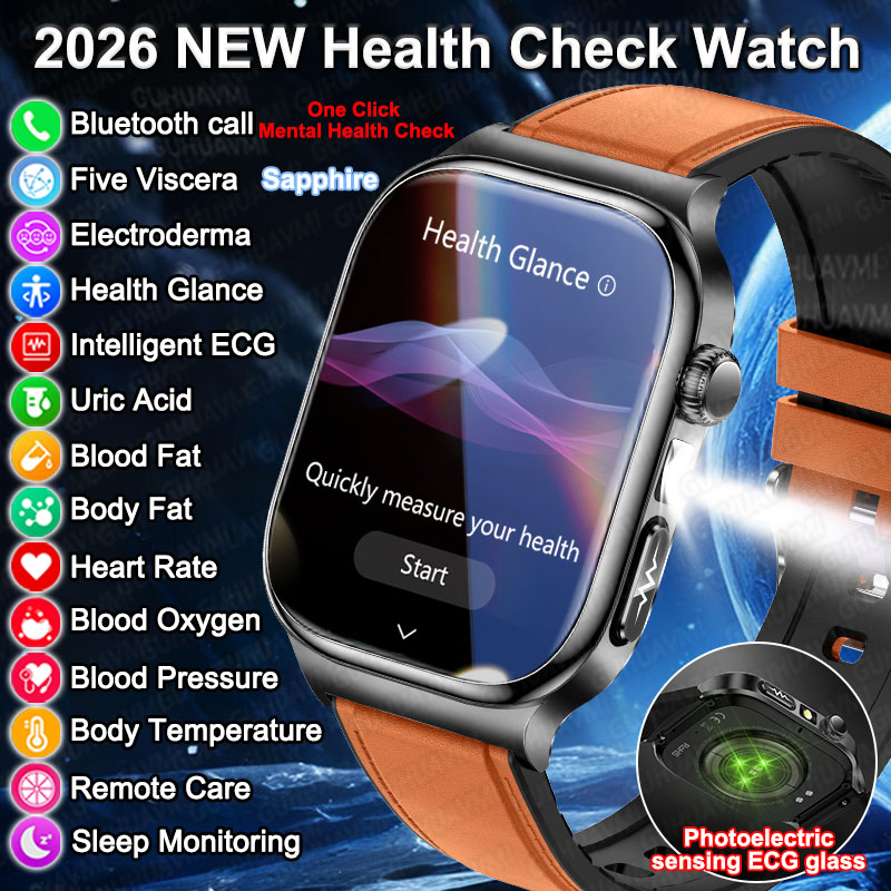 Smartwatch Military Watches For Men - 2026 Nieuwe Nauwkeurige Diagnose Smartwatch Lichaamsvet