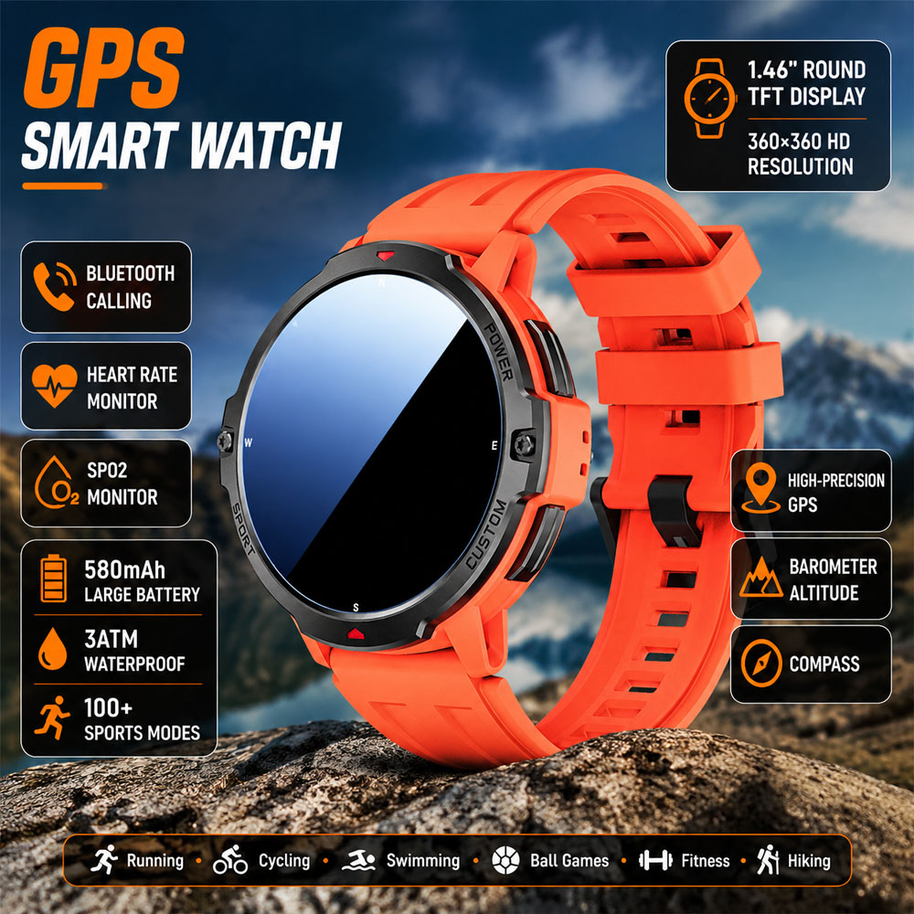 Smartwatch Timex Watches For Men - NIEUWE 6-As Gyroscoop Militaire GPS Smartwatch