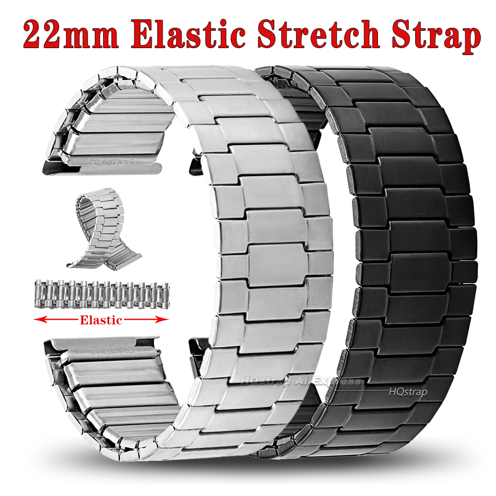 Seiko Watches Smartwatch - Elastische stalen horlogeband 22 mm voor