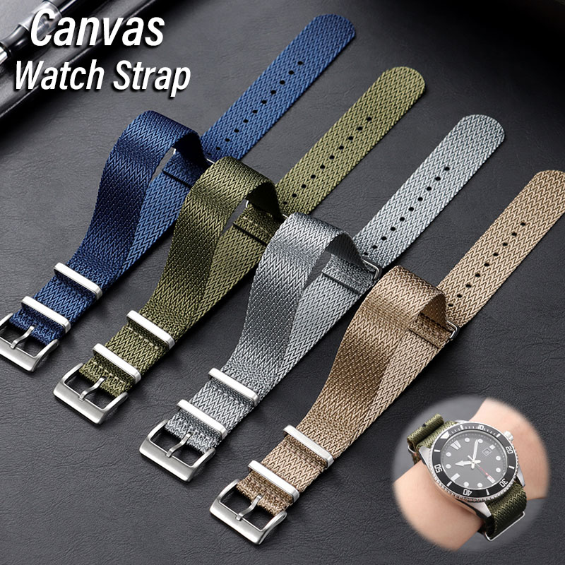 Seiko Watches Smartwatch - Canvas Nylon Horlogeband 18mm 20mm 22mm