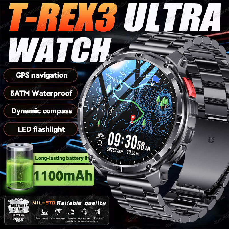 Smartwatch Military Watches For Men - 2026 Nieuwe T-Rex3 Ultra 1100 Mah