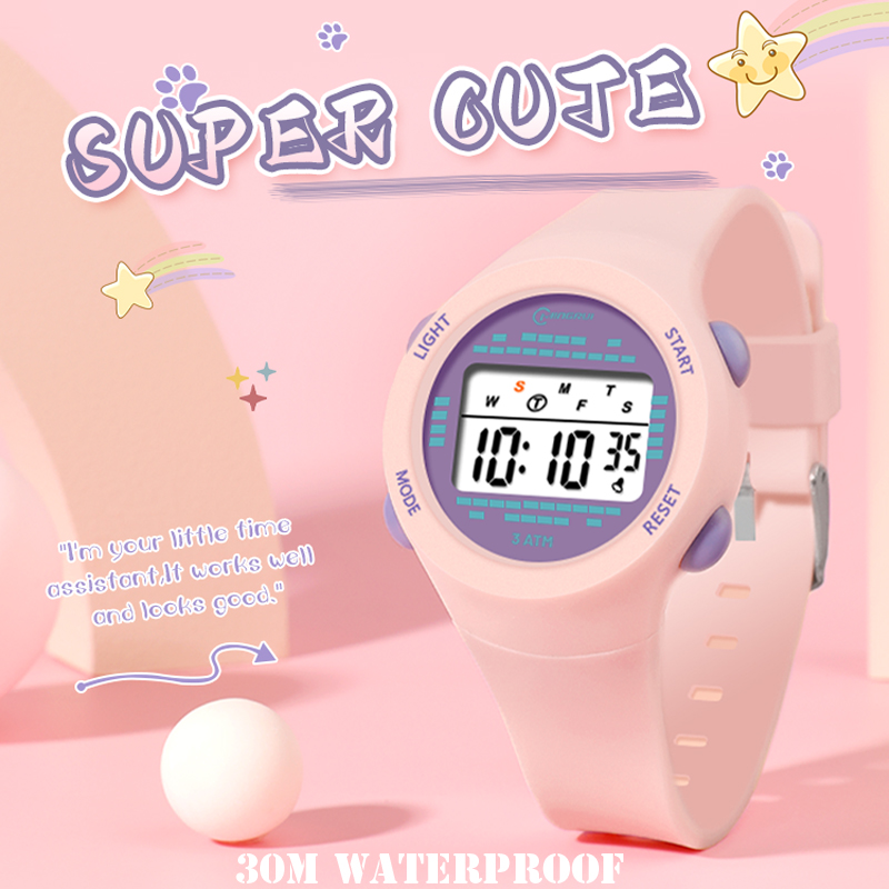 Smartwatch Digital Watches For Kid Girl - Kinder Elektronisch Horloge Meisje Roze Schattige