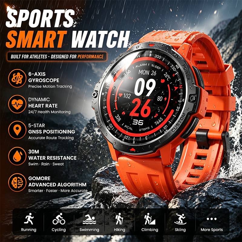 Smartwatch Timex Watches For Men - Slim sporthorloge GNSS-positionering Dynamische hartslagmeting Stress-slaapmonitoring