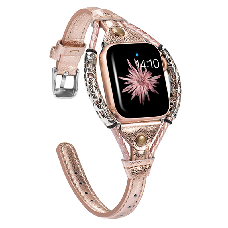 Smartwatch Luxury Watches For Women - Echt Lederen Band Voor Apple Horlogeband