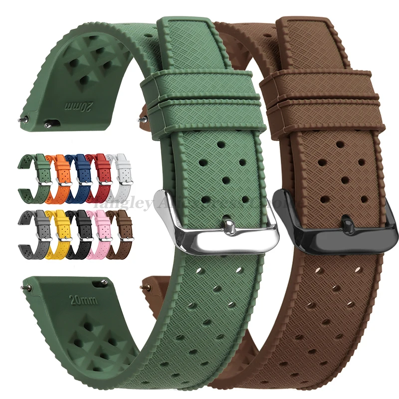 Seiko Watches Smartwatch - Tropische siliconen horlogeband Quick Release horlogeband