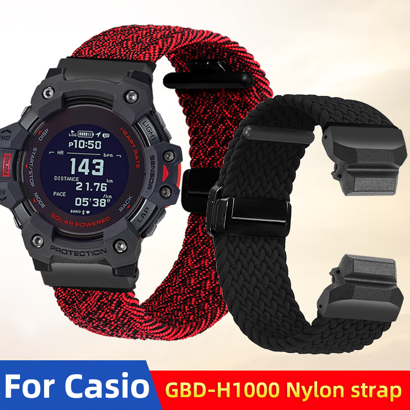 Casio Watches Smartwatch - GBD H1000 elastische nylon horlogeband voor