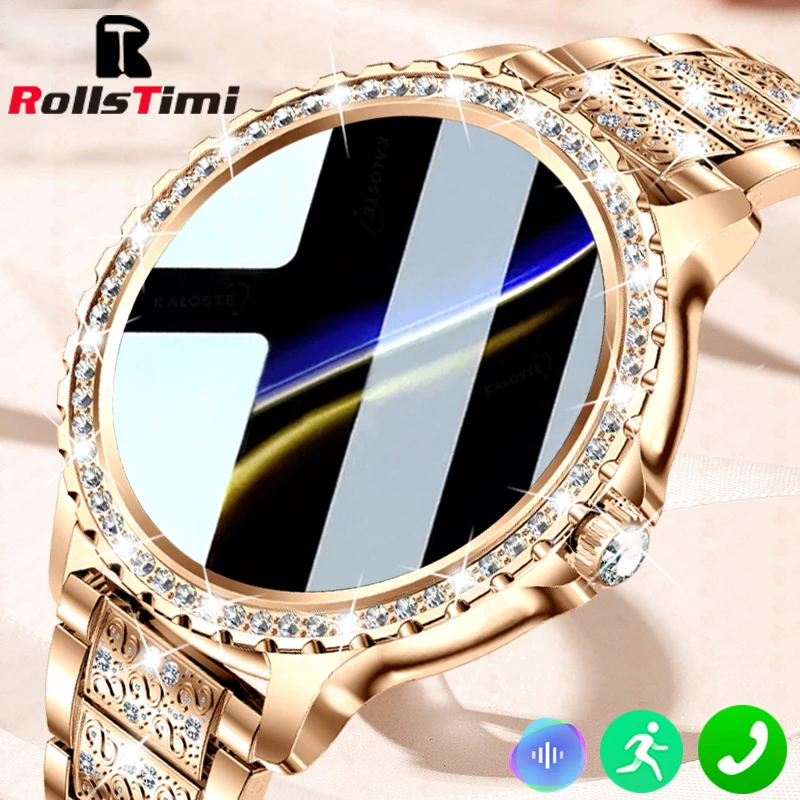 Smartwatch Luxury Watches For Women - Mode Luxe Gouden Vrouwen Slimme Horloge