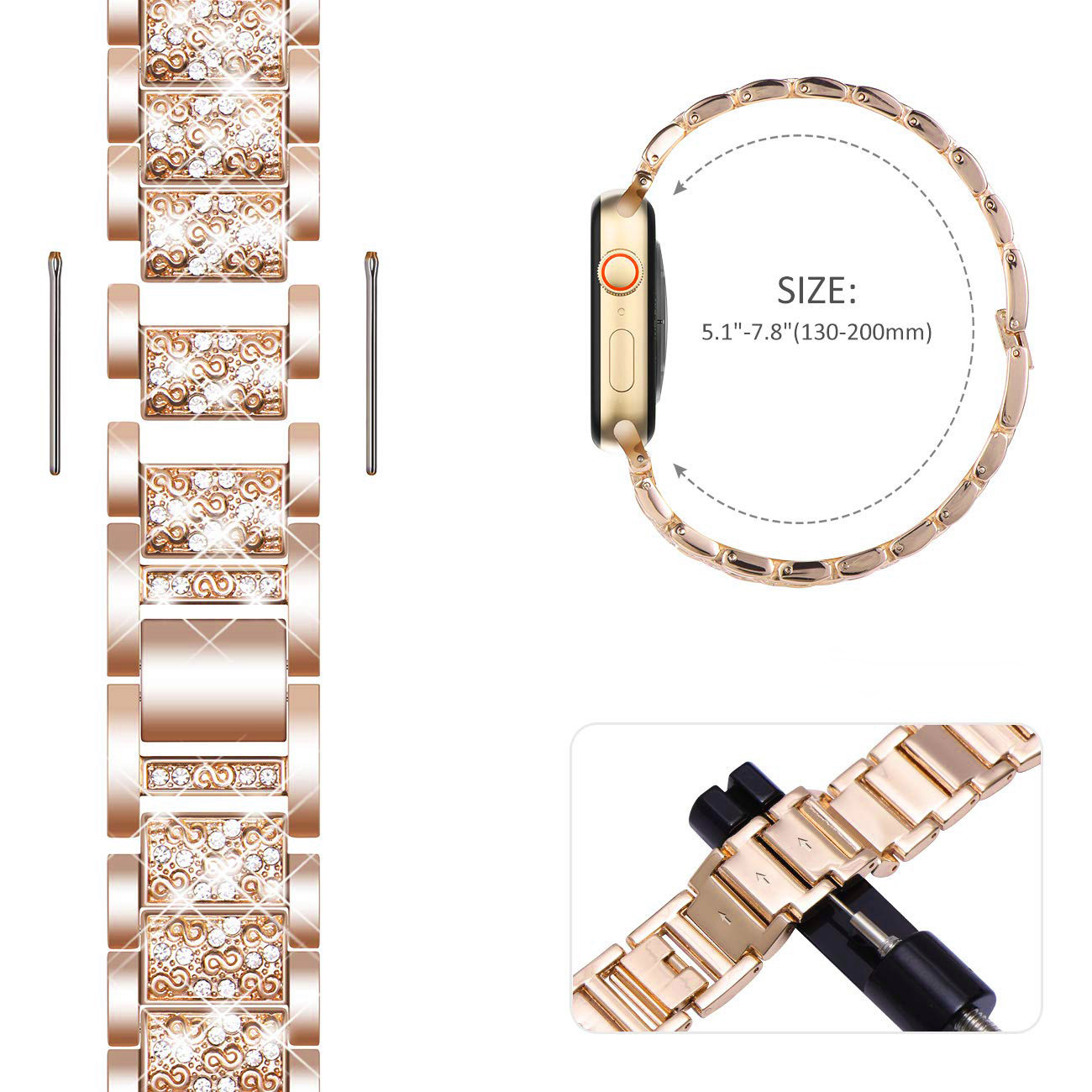 Hoes + Bling Band Voor Apple W - Smartwatch Luxury Watches For Women recensie en prijs