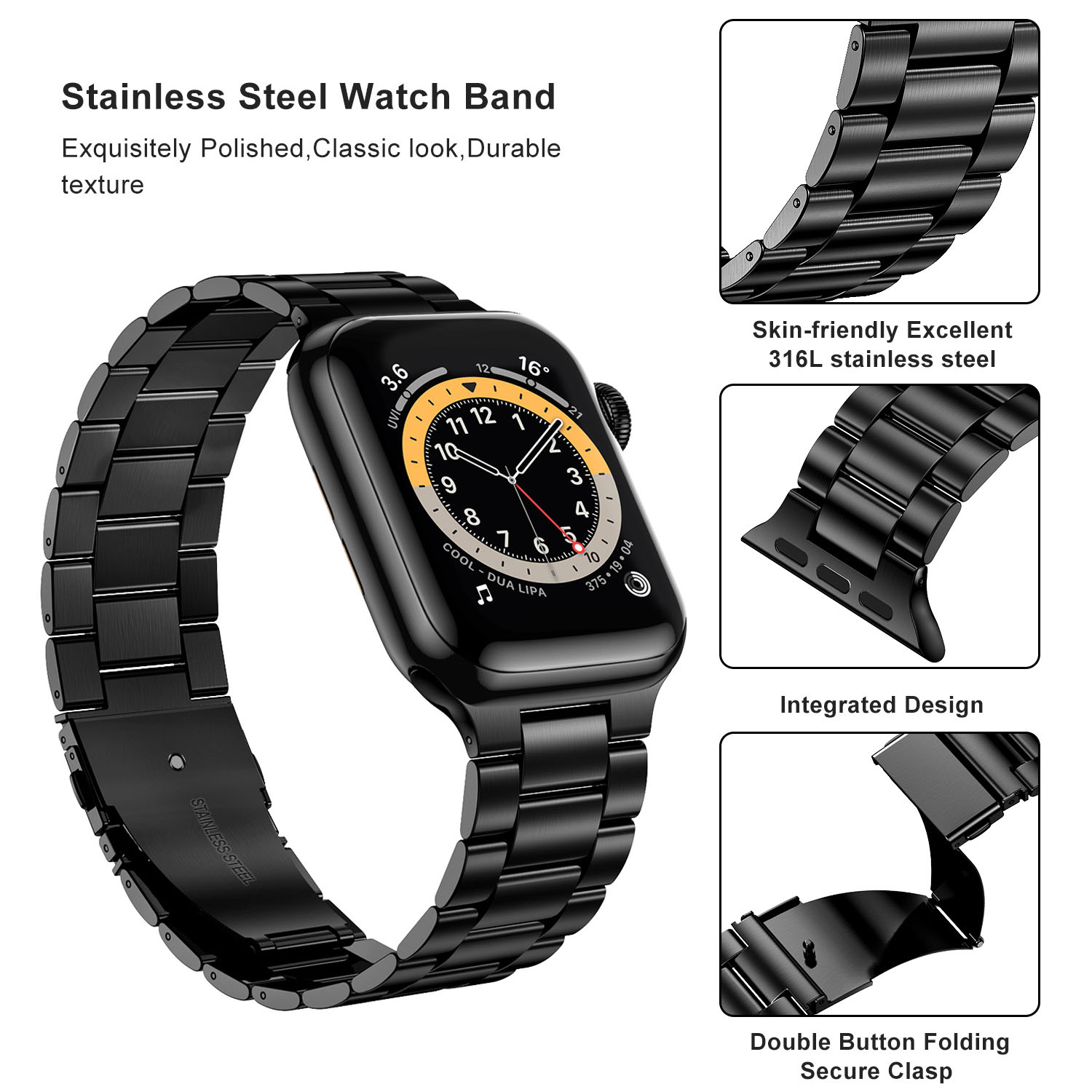 Roestvrij stalen band voor App - Smartwatch Luxury Watches For Women recensie en prijs