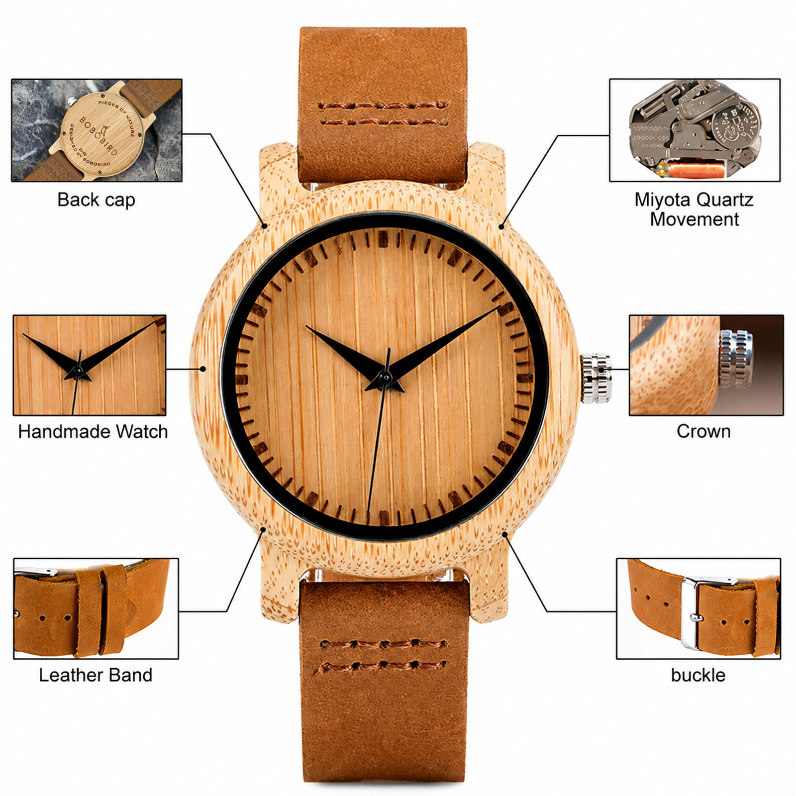 Hoge kwaliteit horloge bamboe  - Couple Watches Smartwatch recensie en prijs