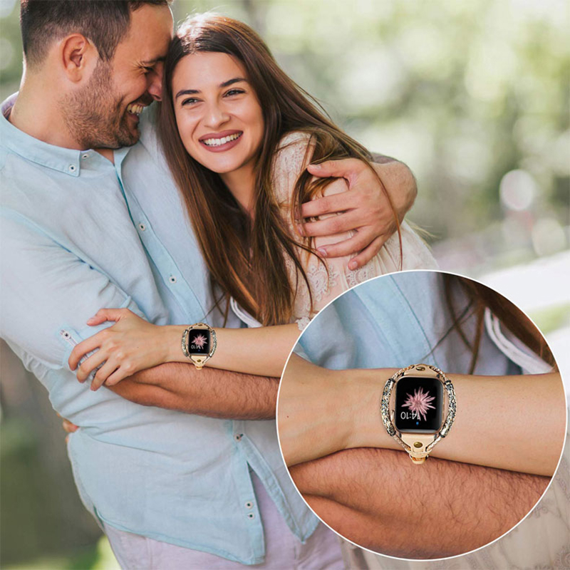 Echt Lederen Band Voor Apple H - Smartwatch Luxury Watches For Women recensie en prijs